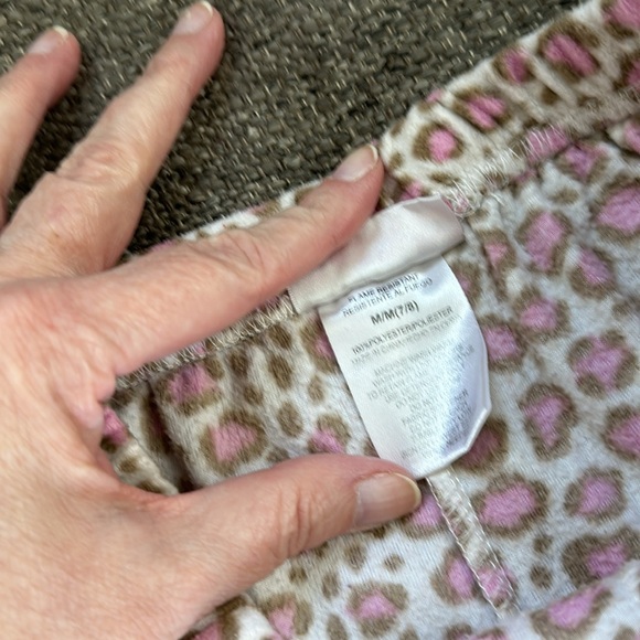 St. Eve Girls Animal Print Cheetah pink Cream Pajama Pants Size 7 - Picture 4 of 5